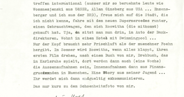 Brief von Wolf Wondratschek vom 02.04.1979