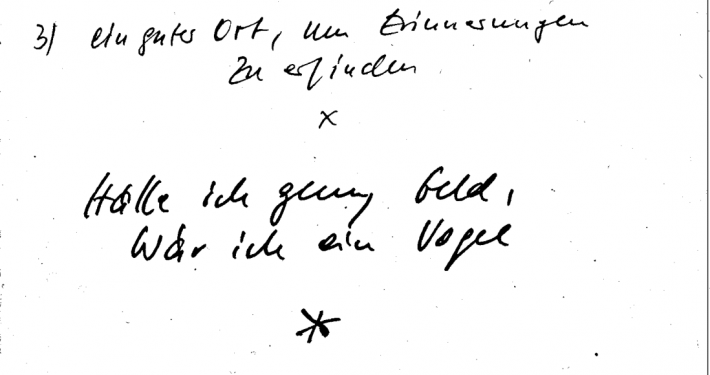 Auszug aus Wolf Wondratscheks Notizbuch