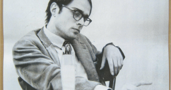 Wolf Wondratschek bei seiner ersten öffentlichen Lesung in Frankfurt, 1965